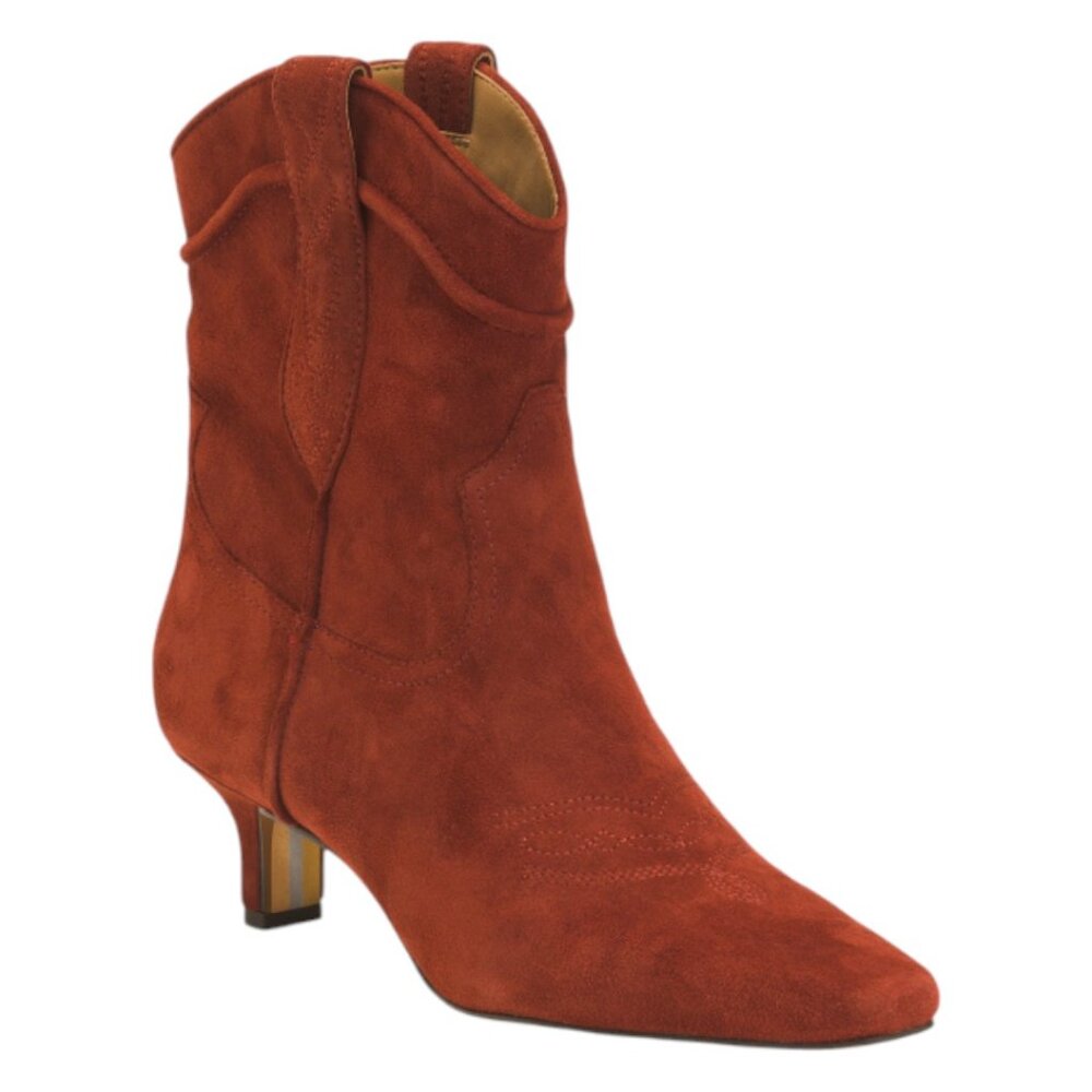 SAM EDELMAN Suede Taryn Kitten Heel Western Booties